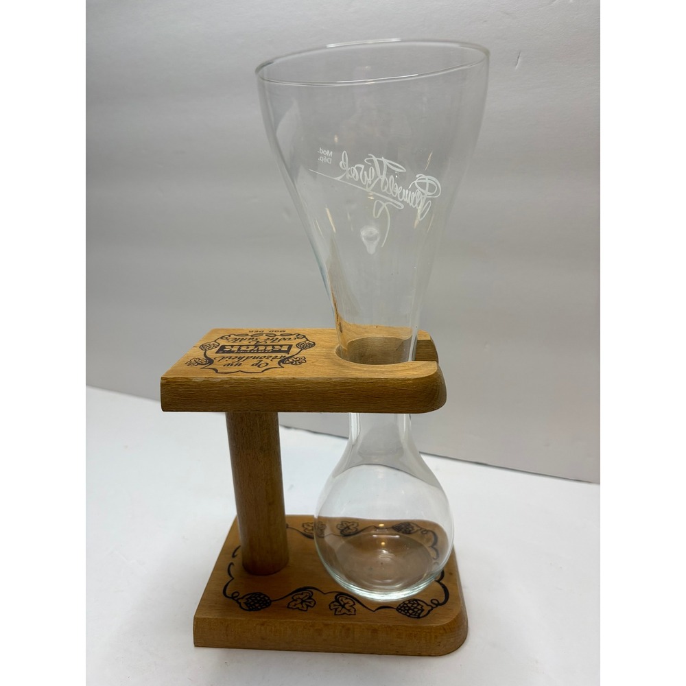 Pauwels Kwak Belgian Beer Glass with Wooden Coachmans Stand 9.5 Inch Barware‎